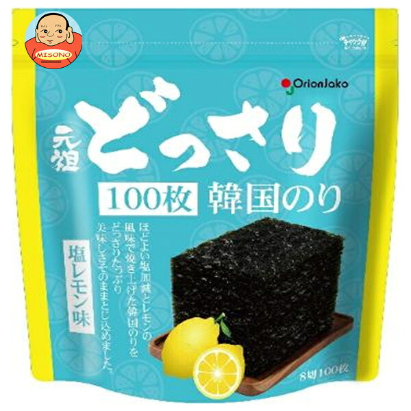 オリオンジャコー どっさり韓国のり 塩レモン味 8切100枚×6袋入