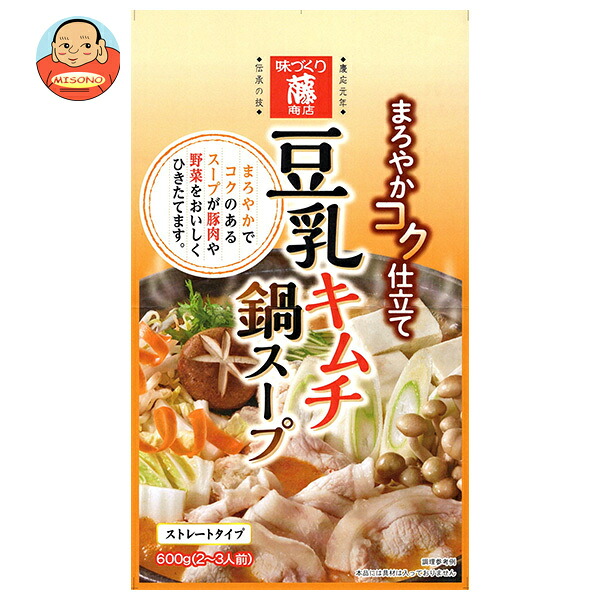 藤商店 豆乳キムチ鍋スープ まろやかコク仕立て 600g×10袋入