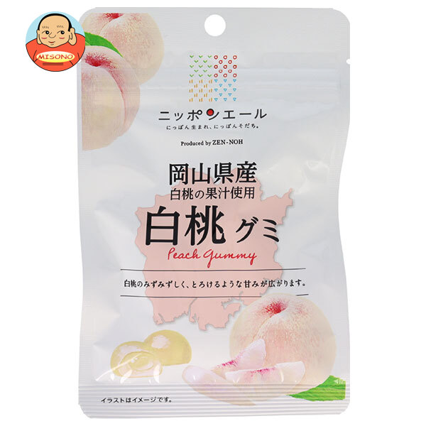 JA全農 ニッポンエール 岡山県産白桃 グミ 40g×10袋入