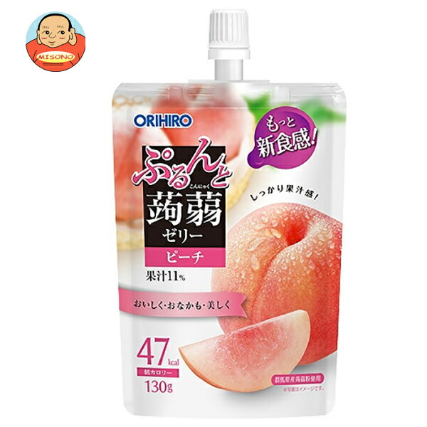 オリヒロ ぷるんと蒟蒻ゼリー ピーチ 130gパウチ×48本入