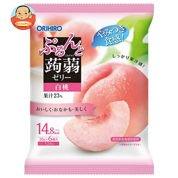 オリヒロ ぷるんと蒟蒻ゼリー 白桃 20gパウチ×6個×24袋入