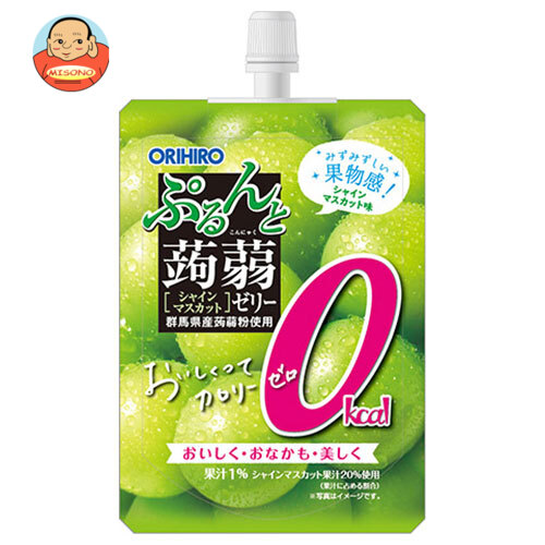 オリヒロ ぷるんと蒟蒻ゼリー カロリーゼロ シャインマスカット 130gパウチ×48本入