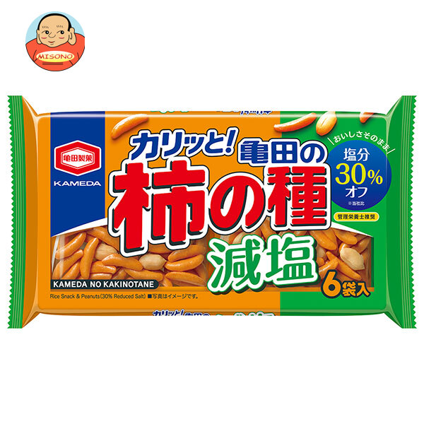 亀田製菓 減塩 亀田の柿の種 6袋詰 164g×12袋入