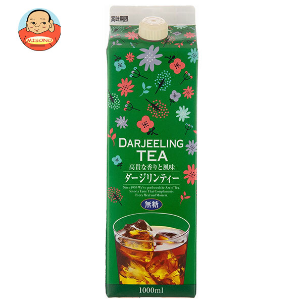 ジーエスフード GS ダージリンティー 無糖 1000ml紙パック×12本入