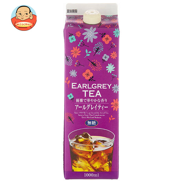 ジーエスフード GS アールグレイティ 無糖 1000ml紙パック×12本入