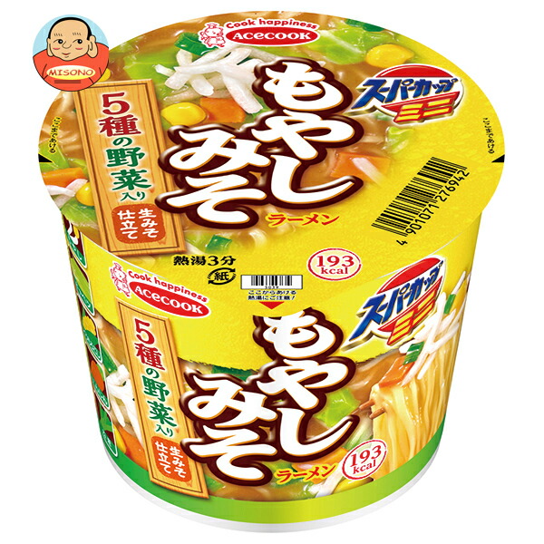 エースコック スーパーカップミニ もやしみそラーメン 51g×12個入