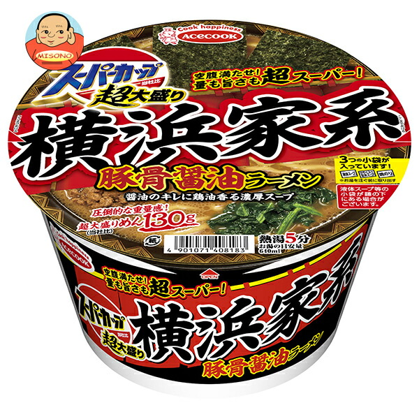 エースコック 超大盛りスーパーカップ 横浜家系豚骨醤油ラーメン 170g×12個入