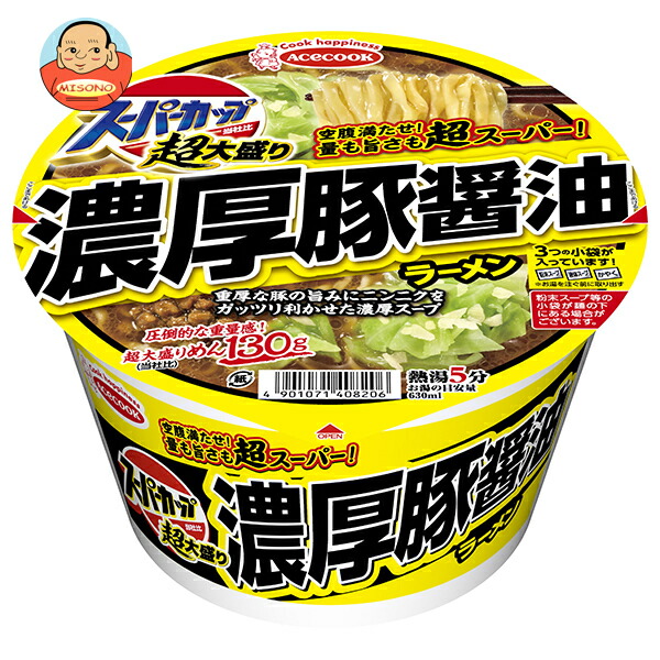 エースコック 超大盛りスーパーカップ 濃厚豚醤油ラーメン 176g×12個入