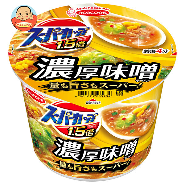 エースコック スーパーカップ1.5倍 みそラーメン 129g×12個入