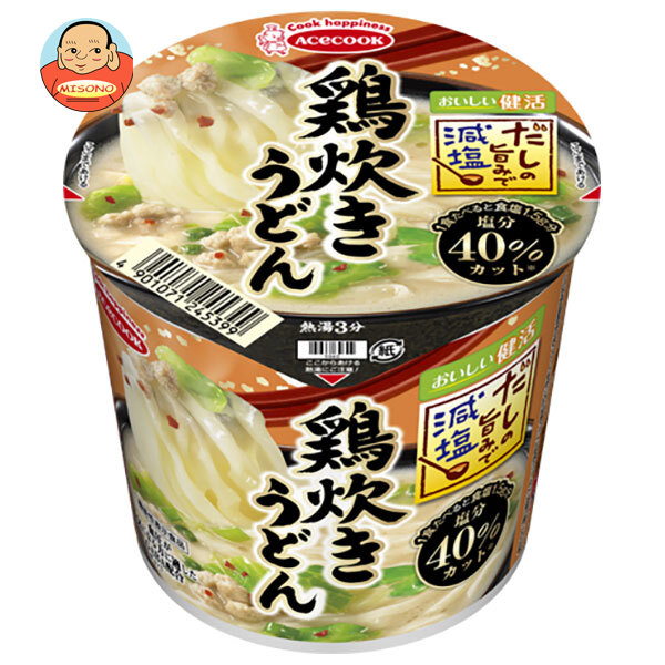 エースコック だしの旨みで減塩 鶏炊きうどん 45g×12個入