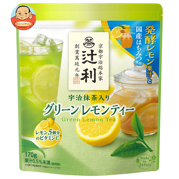 片岡物産 辻利 宇治抹茶入り グリーンレモンティー 170g×12袋入