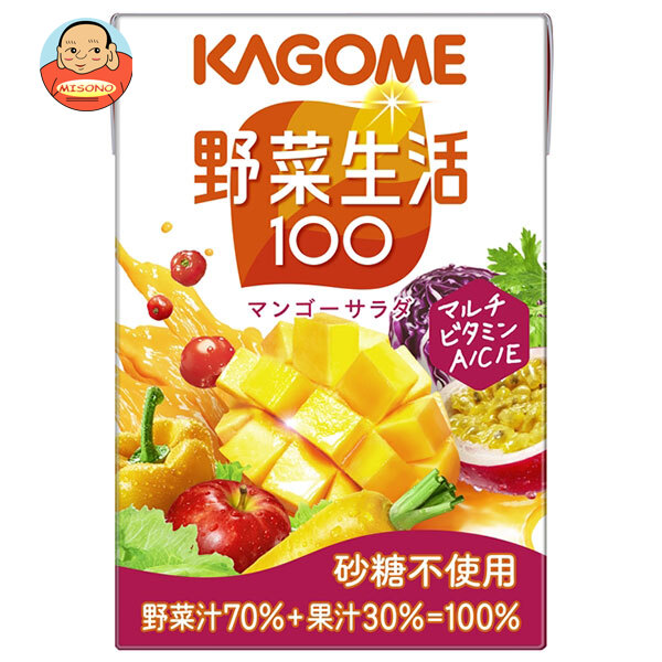 カゴメ 野菜生活100 マンゴーサラダ 100ml紙パック×30本入