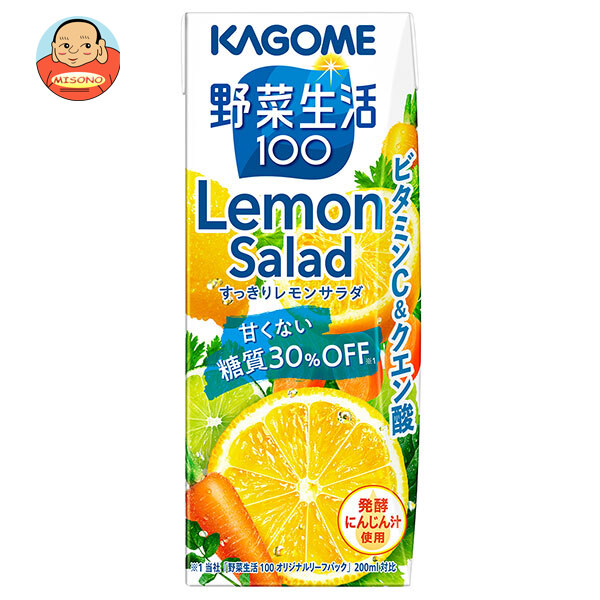カゴメ 野菜生活100 すっきりレモンサラダ 200ml紙パック×24本入