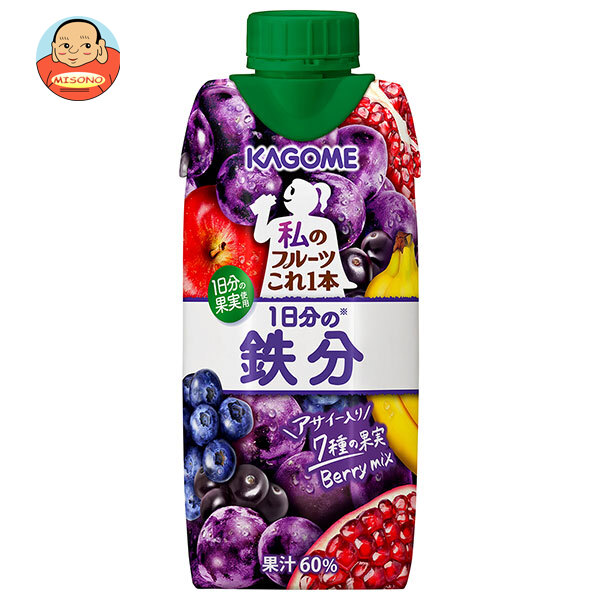 カゴメ 私のフルーツこれ一本 1日分の鉄分 330ml紙パック×12本入