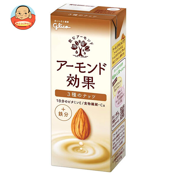 グリコ乳業 アーモンド効果 3種のナッツ 200ml紙パック×24本入
