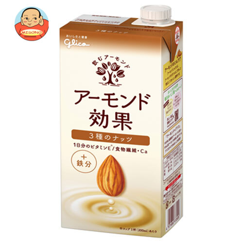 グリコ乳業 アーモンド効果 3種のナッツ 1000ml紙パック×6本入