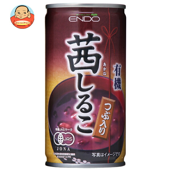 遠藤製餡 有機茜しるこ 190g缶×30本入