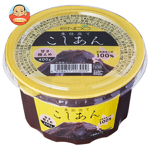 遠藤製餡 生仕立て こしあん カップ 400g×18(6×3)個入｜ 送料別