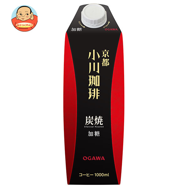 小川珈琲 小川珈琲店 炭焼珈琲 加糖 1000ml紙パック×12(6×2)本入