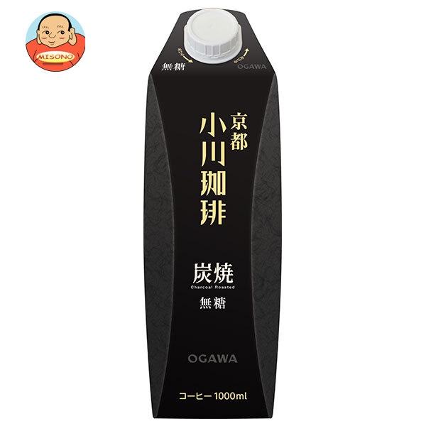 小川珈琲 小川珈琲店 炭焼珈琲 無糖 1000ml紙パック×12(6×2)本入