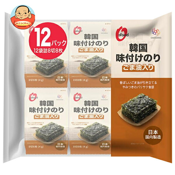 大象ジャパン Ofood 韓国 味付 のり 8切 8枚 (4g×12)×8個入
