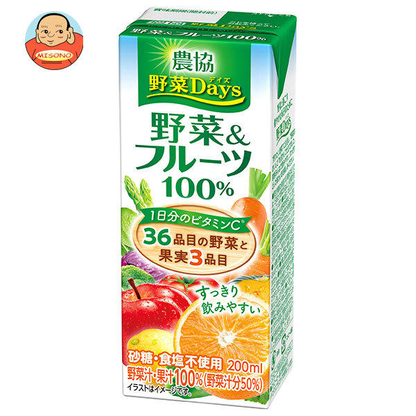 雪印メグミルク 農協 野菜Days 野菜&フルーツ100% 200ml紙パック×18本入