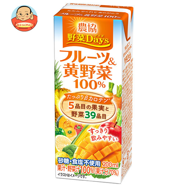 雪印メグミルク 農協 野菜Days フルーツ&黄野菜100% 200ml紙パック×18本入