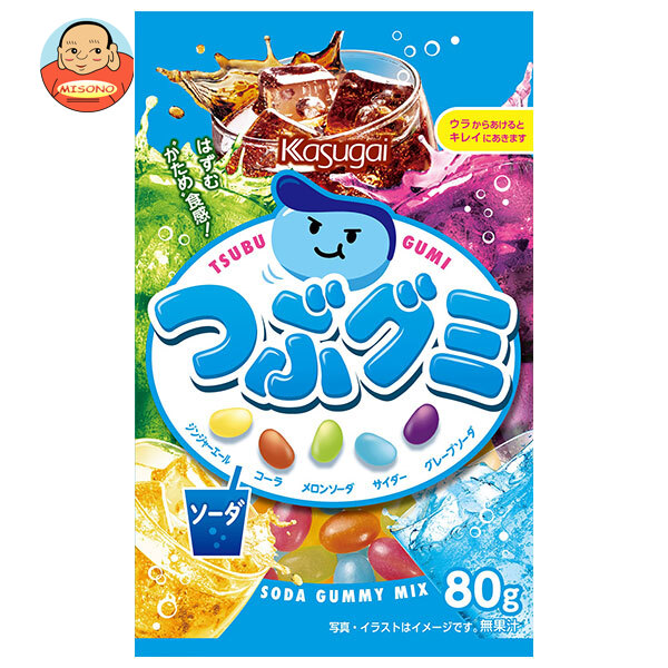 春日井製菓 つぶグミ ソーダ 80g×6個入