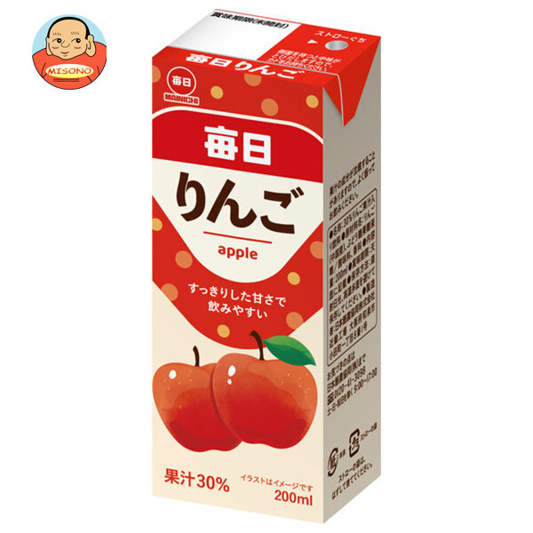 毎日牛乳 毎日りんご 200ml紙パック×24本入