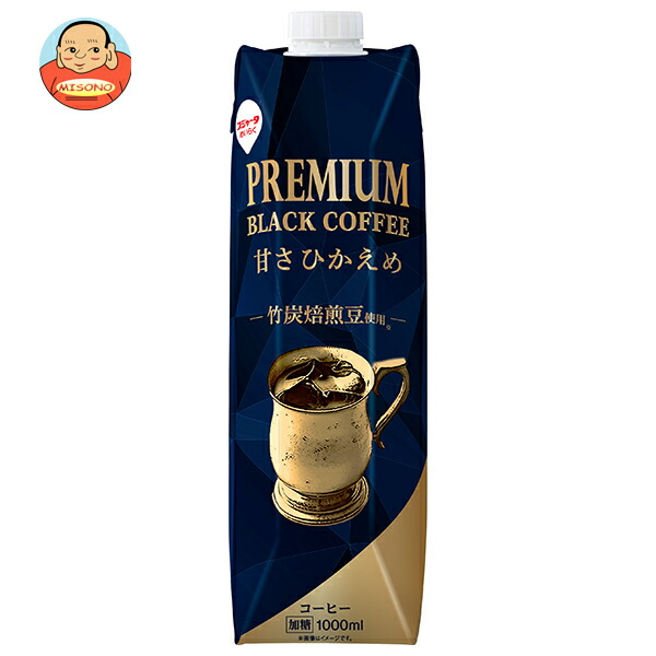 スジャータ プレミアム ブラックコーヒー 甘さひかえめ 1000ml紙パック×6本入