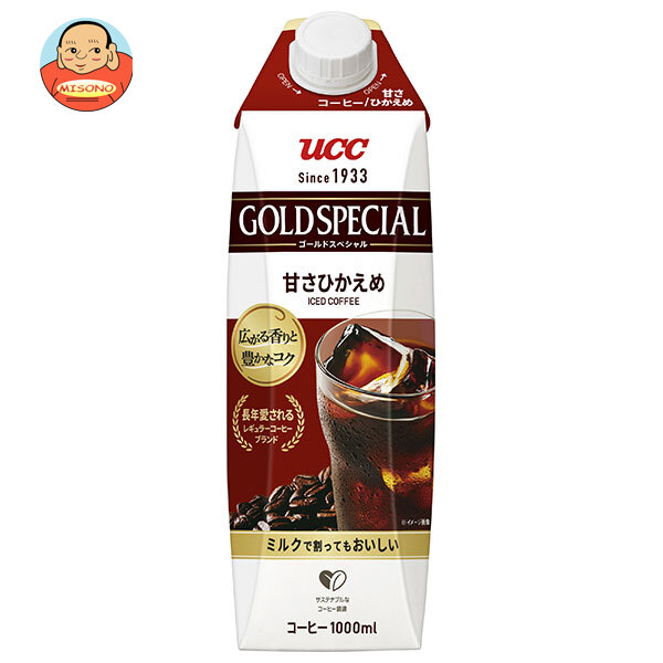 UCC ゴールドスペシャル アイスコーヒー 甘さひかえめ 1000ml紙パック×12本入