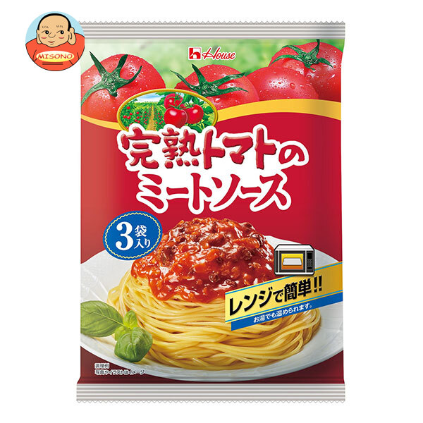 ハウス食品 完熟トマトのミートソース 3袋入り 390g(130g×3袋)×12個入