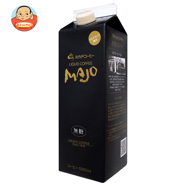 ミカド珈琲 リキッドコーヒー 無糖 1L紙パック×6本入