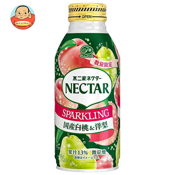 不二家 ネクター スパークリング 国産白桃&洋梨 380mlボトル缶×24本入