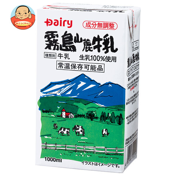 南日本酪農協同 デーリィ 霧島山麓牛乳 1L紙パック×18(6×3)本入
