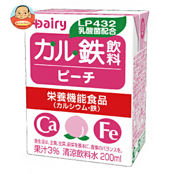 南日本酪農協同 デーリィ カル鉄飲料 ピーチ 200ml紙パック×18本入