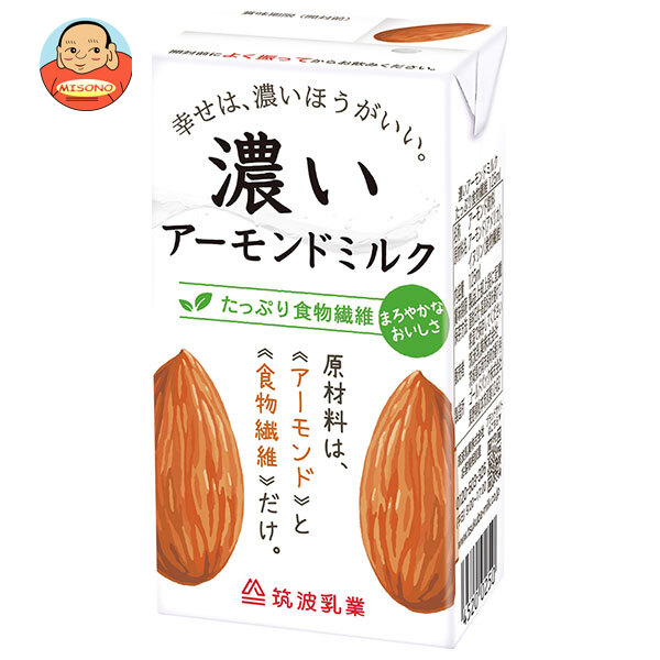 筑波乳業 濃いアーモンドミルク たっぷり食物繊維 125ml紙パック×15本