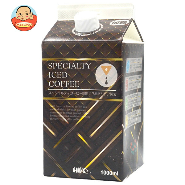 ヒロコーヒー ネルドリップアイスコーヒー 加糖 1000ml紙パック×12本入