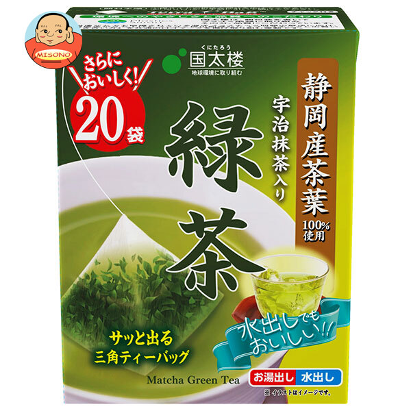 国太楼 宇治抹茶入り緑茶三角ティーバッグ 20P 40g(20p)×12個入