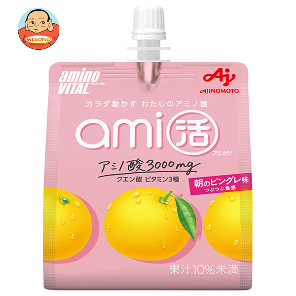 味の素 アミノバイタルami活 ゼリードリンク 朝のピングレ味 180gパウチ×24本入