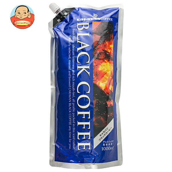 キャラバンコーヒー ブラックコーヒー 無糖 1L×6本入