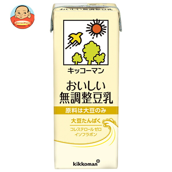 キッコーマン おいしい無調整豆乳 200ml紙パック×18本入