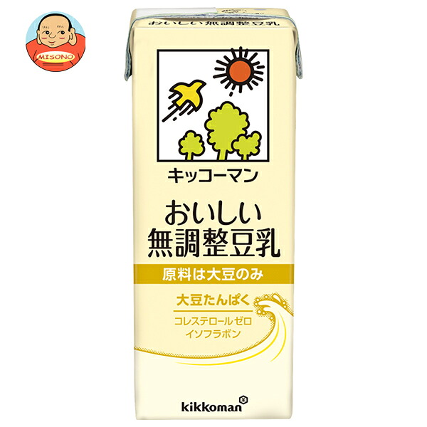 キッコーマン おいしい無調整豆乳 200ml紙パック×18本入