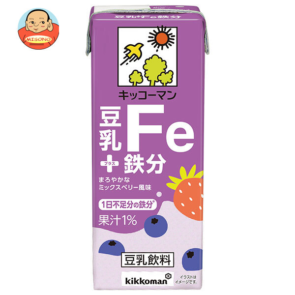 キッコーマン 豆乳+鉄分 200ml紙パック×18本入