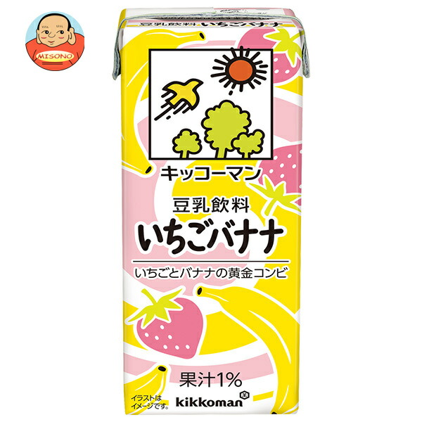 キッコーマン 豆乳飲料 いちごバナナ 200ml紙パック×18本入
