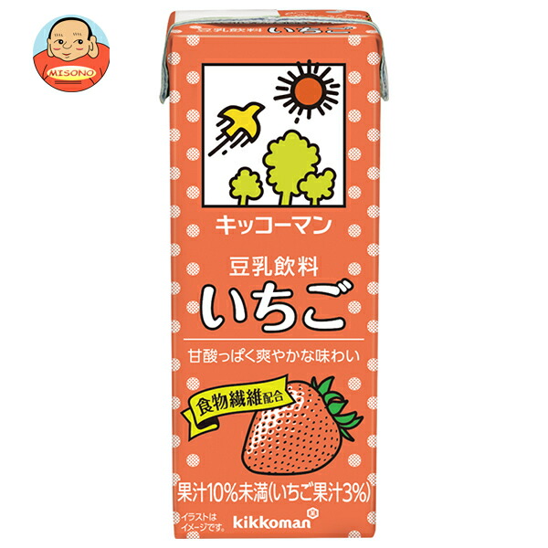 キッコーマン 豆乳飲料 いちご 200ml紙パック×18本入