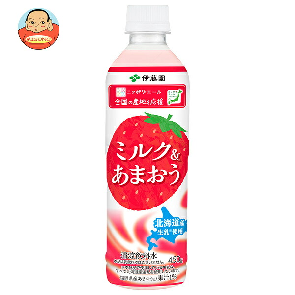 【賞味期限2026.10】伊藤園 ニッポンエール ミルク&あまおう 450gペットボトル×24本入