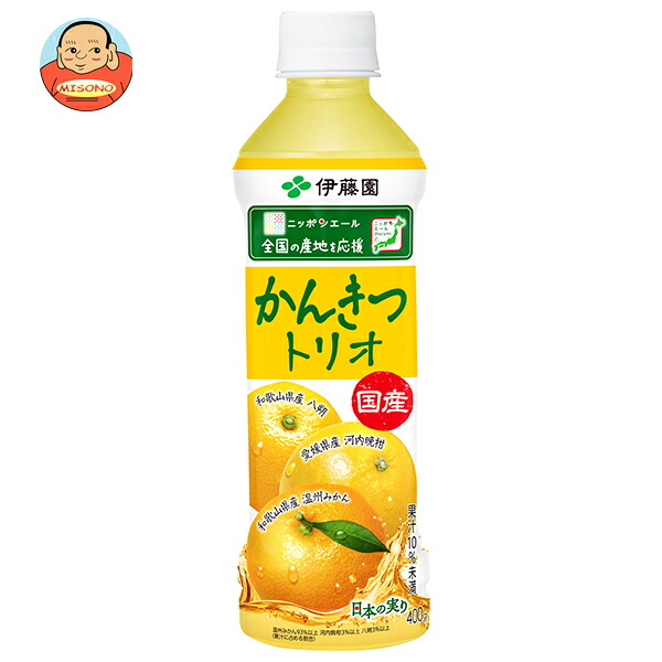 【賞味期限2026.10かそれ以降】伊藤園 ニッポンエール 国産かんきつトリオ 400gペットボトル×24本入
