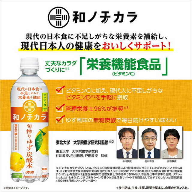 ダイドー 和ノチカラ 旬搾りゆず炭酸水 500mlペットボトル×24本
