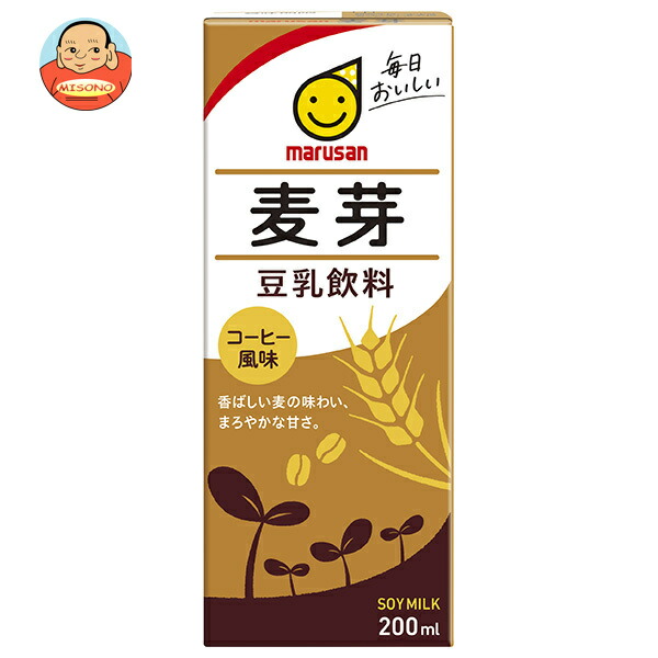 マルサンアイ 豆乳飲料 麦芽 200ml紙パック×24本入